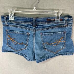 Fragile‎ Blue Jeans Denim Shorts Juniors Size 9 Low Rise Pockets Casual Y2K